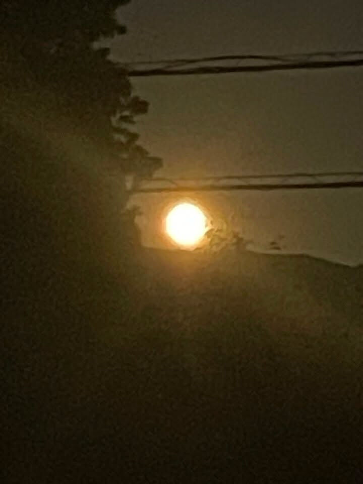 たった今箱根山から月が顔をだしました
